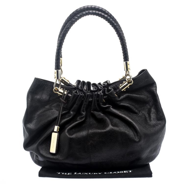 Pre Owned Michael Kors Black Leather Skorpios Tote