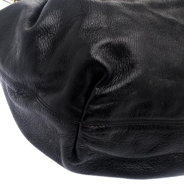 Pre Owned Michael Kors Black Leather Skorpios Tote