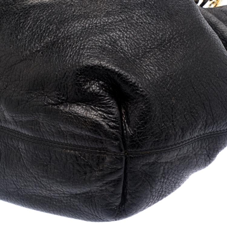 Pre Owned Michael Kors Black Leather Skorpios Tote