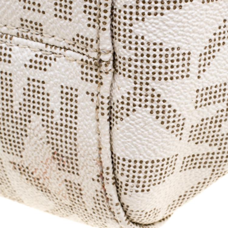 Pre Owned Michael Kors Cream Leather Jet Set Travel Chain Shoulder Bag