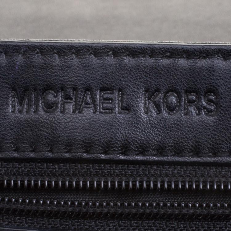 Pre Owned Michael Kors Black Embroidered Lace Leather Sloan Shoulder Bag