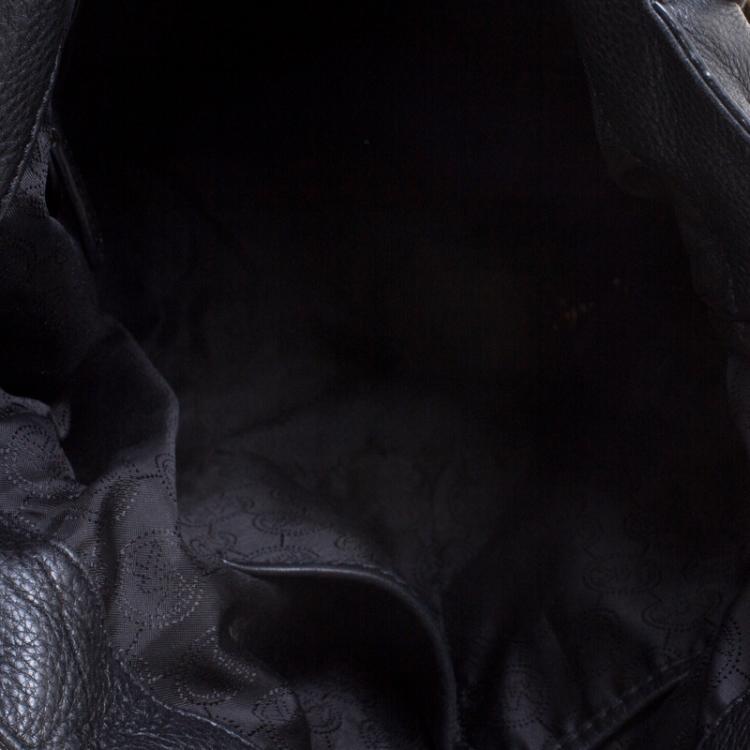 Pre Owned Michael Kors Black Leather Buckle Strap Convertible Tote