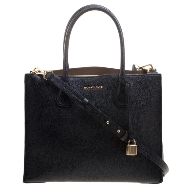 Pre Owned Michael Kors Black Leather Mercer Tote