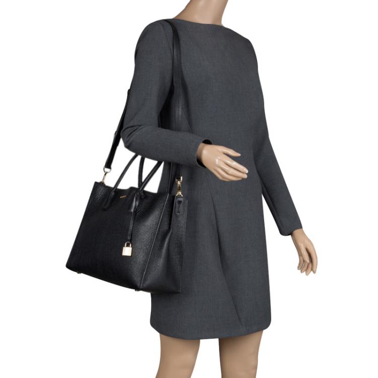 Pre Owned Michael Kors Black Leather Mercer Tote
