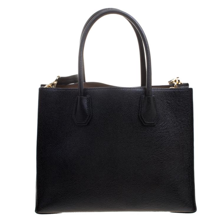 Pre Owned Michael Kors Black Leather Mercer Tote