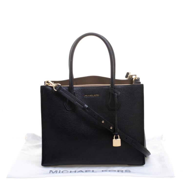 Pre Owned Michael Kors Black Leather Mercer Tote