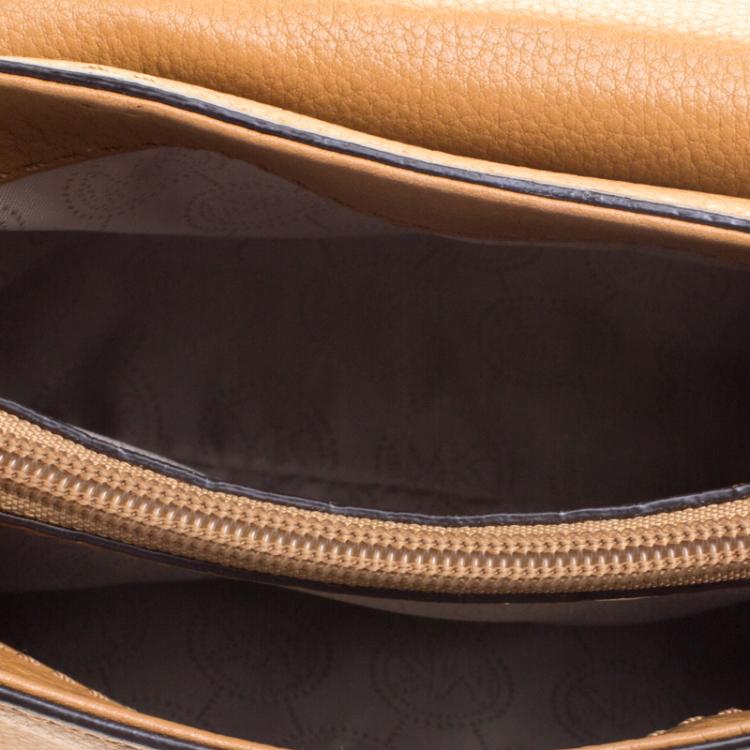 Pre Owned Michael Kors Brown Leather Flap Shoulder Bag