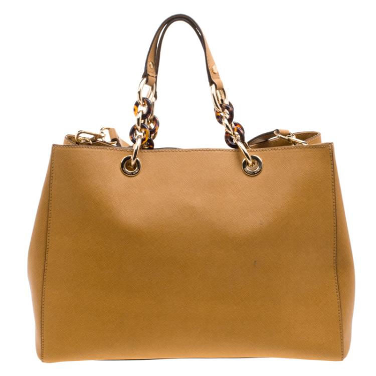 Pre Owned Michael Kors Brown Leather Cynthia Tote