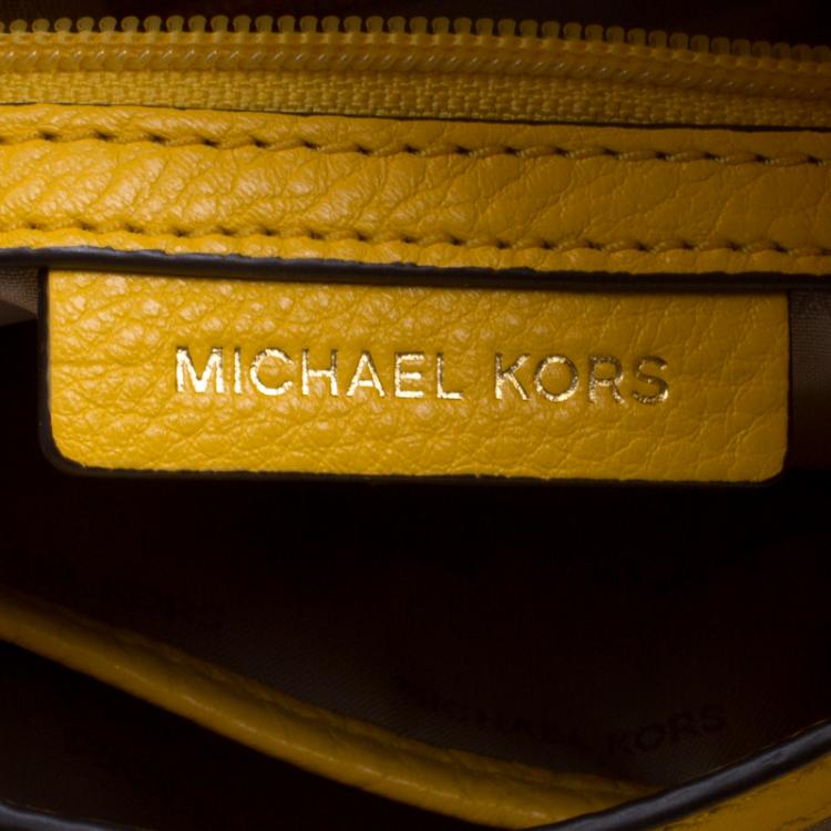 Pre Owned Michael Kors Yellow Leather Newbury Chain Tote