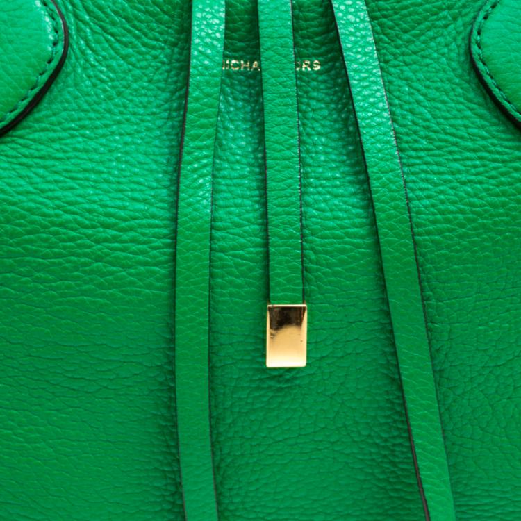 Pre Owned Michael Kors Green Soft Leather Miranda Tote