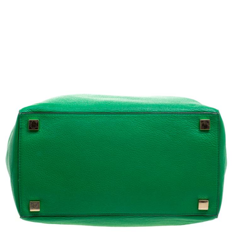 Pre Owned Michael Kors Green Soft Leather Miranda Tote