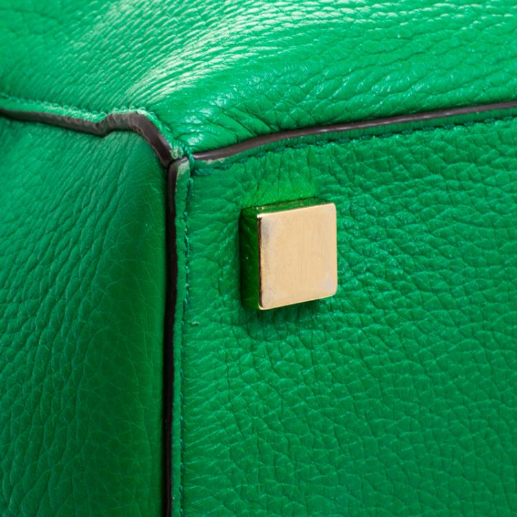 Pre Owned Michael Kors Green Soft Leather Miranda Tote