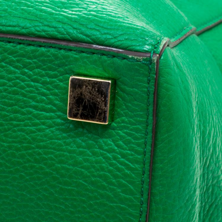 Pre Owned Michael Kors Green Soft Leather Miranda Tote
