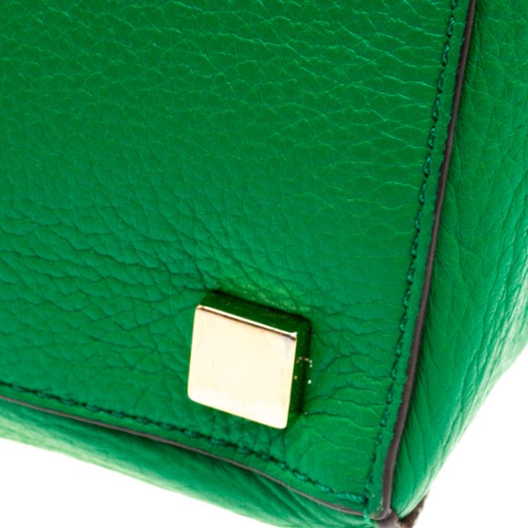 Pre Owned Michael Kors Green Soft Leather Miranda Tote