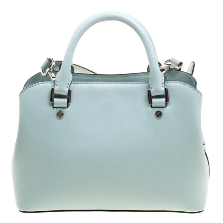 Pre Owned  Michael Kors Mint Leather Savannah Crossbody Bag