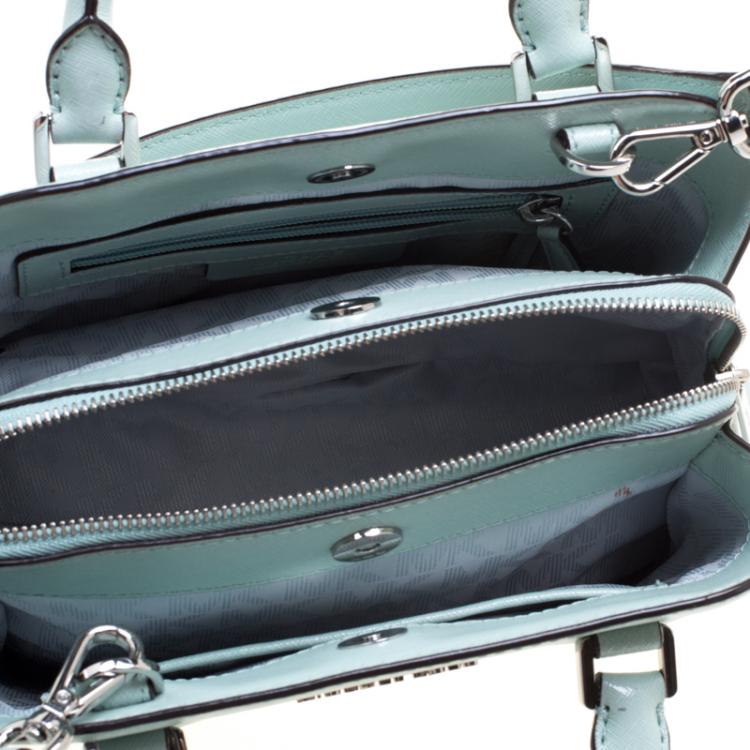 Pre Owned  Michael Kors Mint Leather Savannah Crossbody Bag