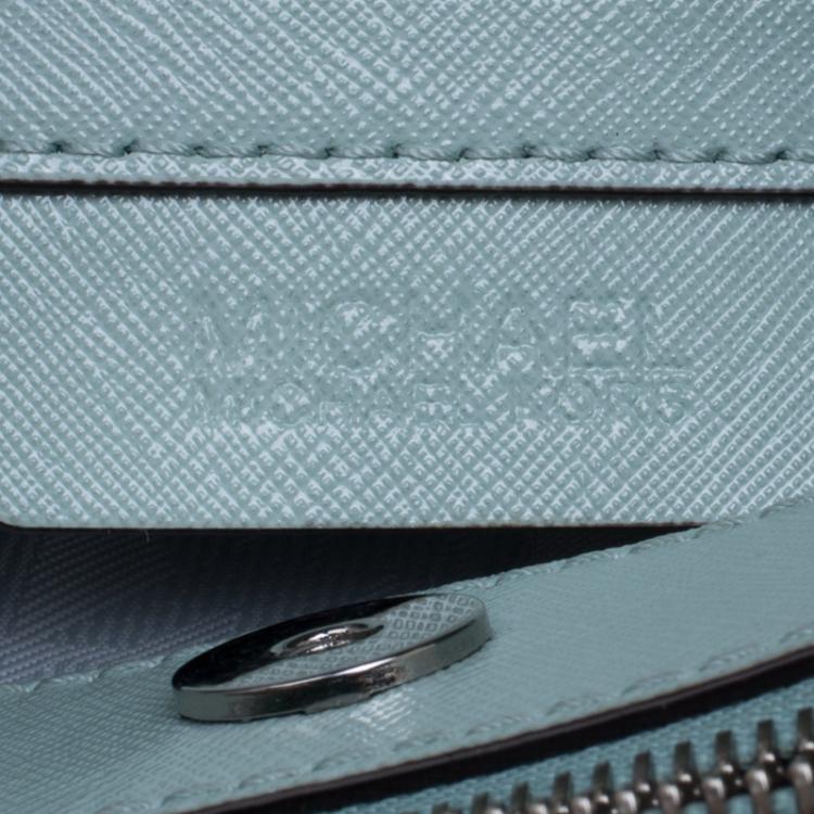 Pre Owned  Michael Kors Mint Leather Savannah Crossbody Bag