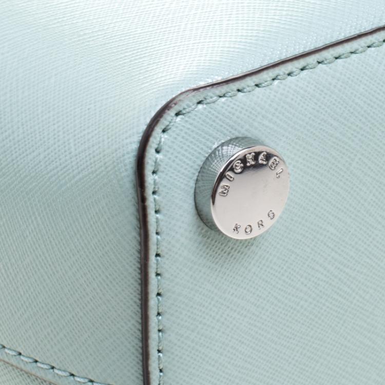 Pre Owned  Michael Kors Mint Leather Savannah Crossbody Bag