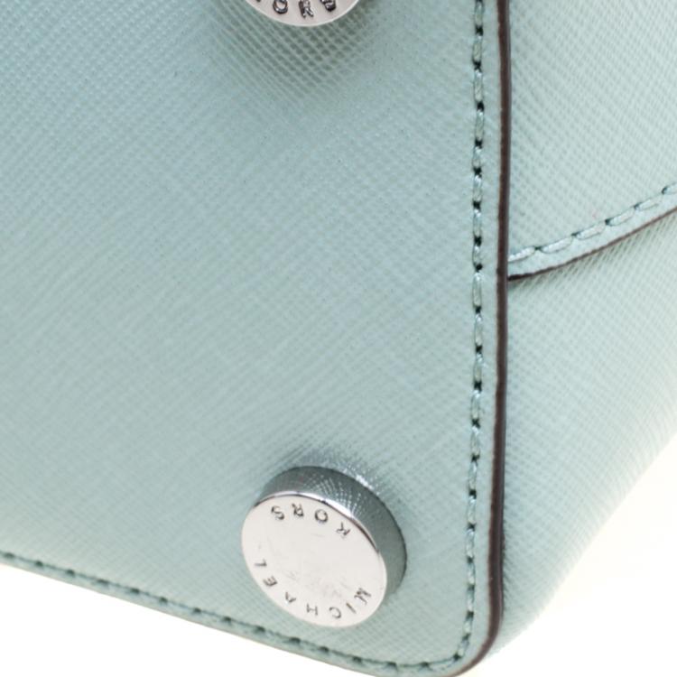 Pre Owned  Michael Kors Mint Leather Savannah Crossbody Bag