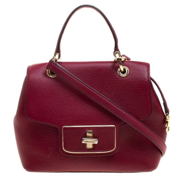 michael kors red leather purse