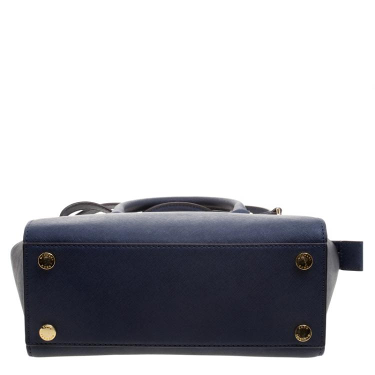Pre Owned Michael Kors Navy Blue Saffiano Leather Selma Tote