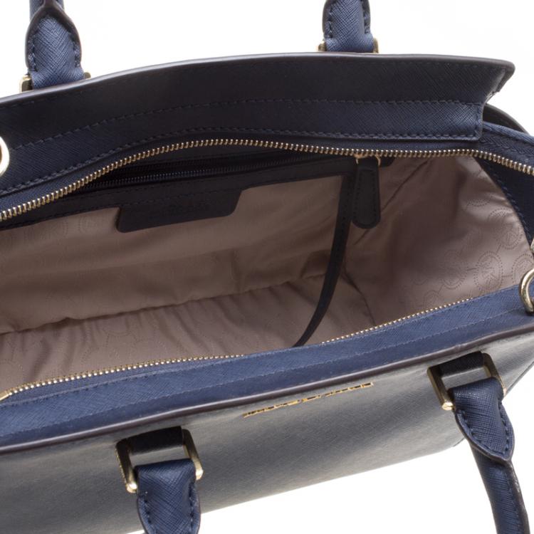 Pre Owned Michael Kors Navy Blue Saffiano Leather Selma Tote