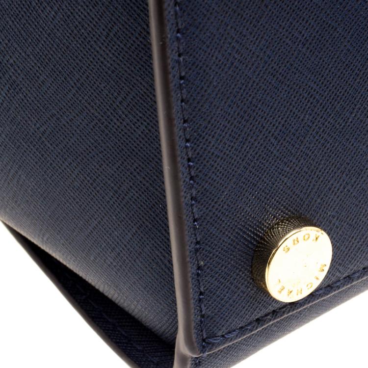 Pre Owned Michael Kors Navy Blue Saffiano Leather Selma Tote