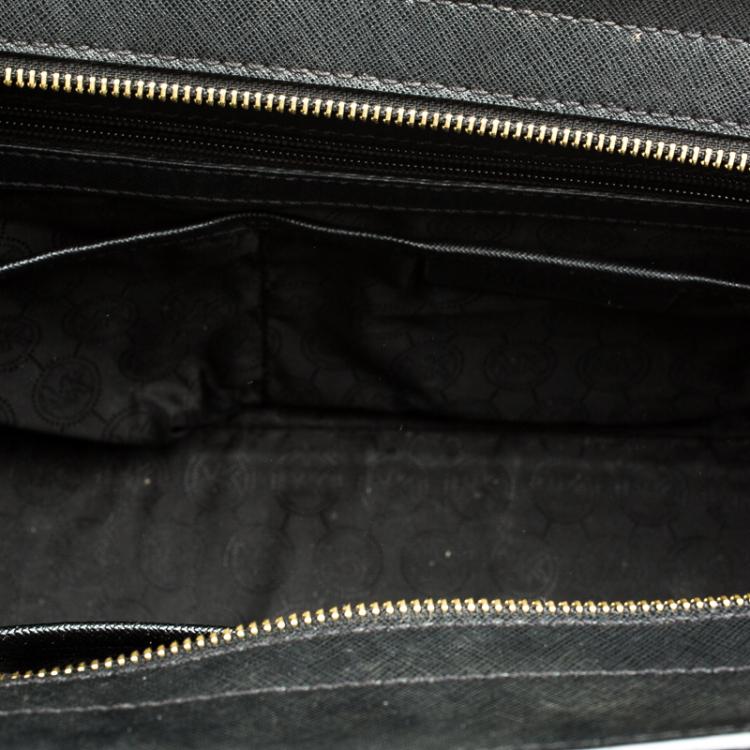 Pre Owned Michael Kors Black Saffiano Leather Medium Selma Tote