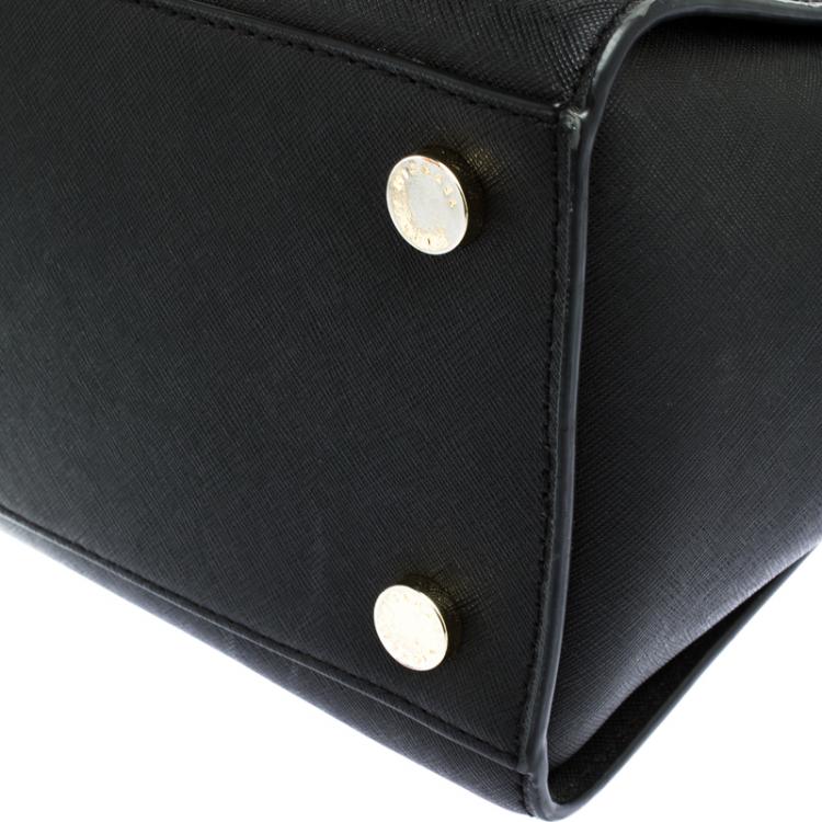 Pre Owned Michael Kors Black Saffiano Leather Medium Selma Tote