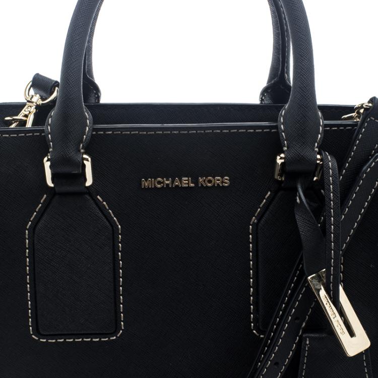 Pre Owned Michael Kors Black Leather Convertible Tote