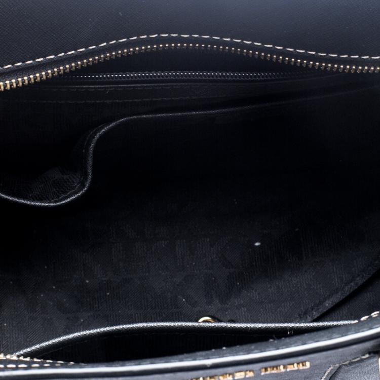 Pre Owned Michael Kors Black Leather Convertible Tote