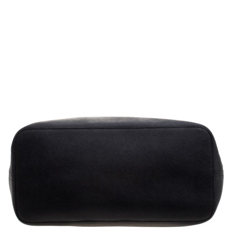 Pre Owned Michael Kors Black Saffiano Leather Jetset Tote