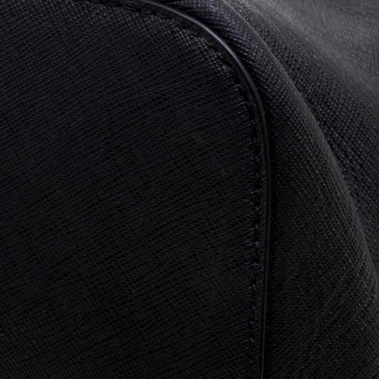 Pre Owned Michael Kors Black Saffiano Leather Jetset Tote