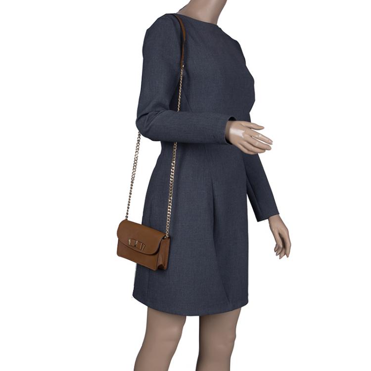 Pre Owned Michael Kors Brown Leather Crossbody Bag