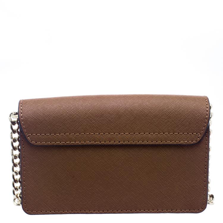 Pre Owned Michael Kors Brown Leather Crossbody Bag