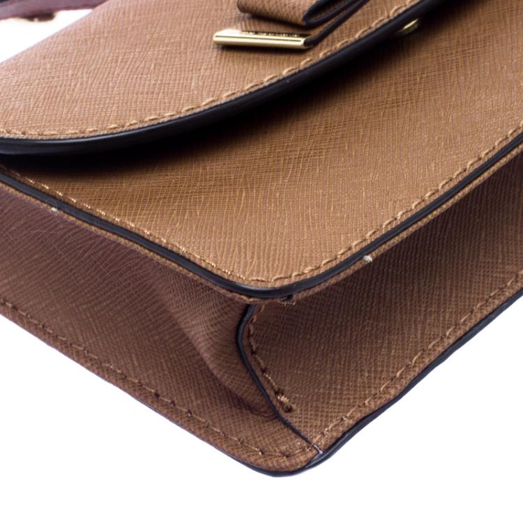 Pre Owned Michael Kors Brown Leather Crossbody Bag