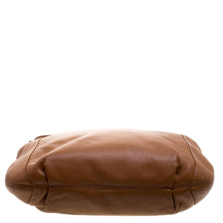 Pre Owned Michael Kors Brown Leather Charm Tassel Hobo