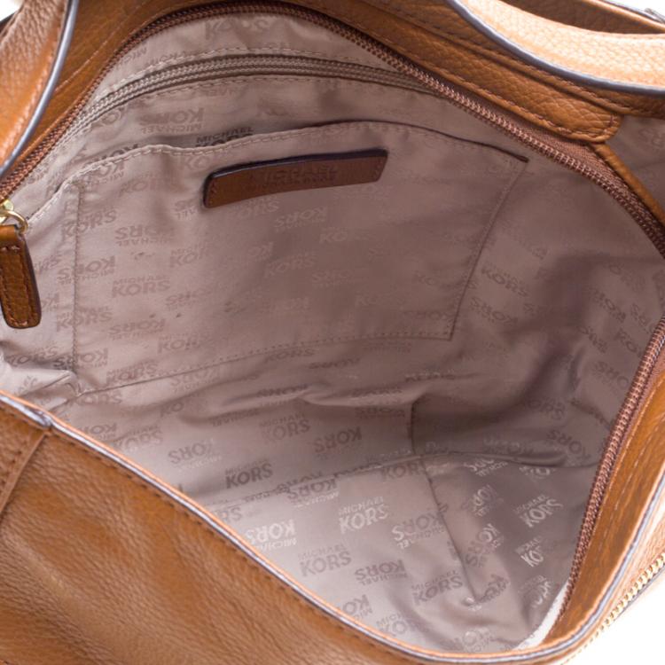 Pre Owned Michael Kors Brown Leather Charm Tassel Hobo