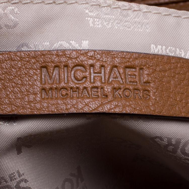 Pre Owned Michael Kors Brown Leather Charm Tassel Hobo