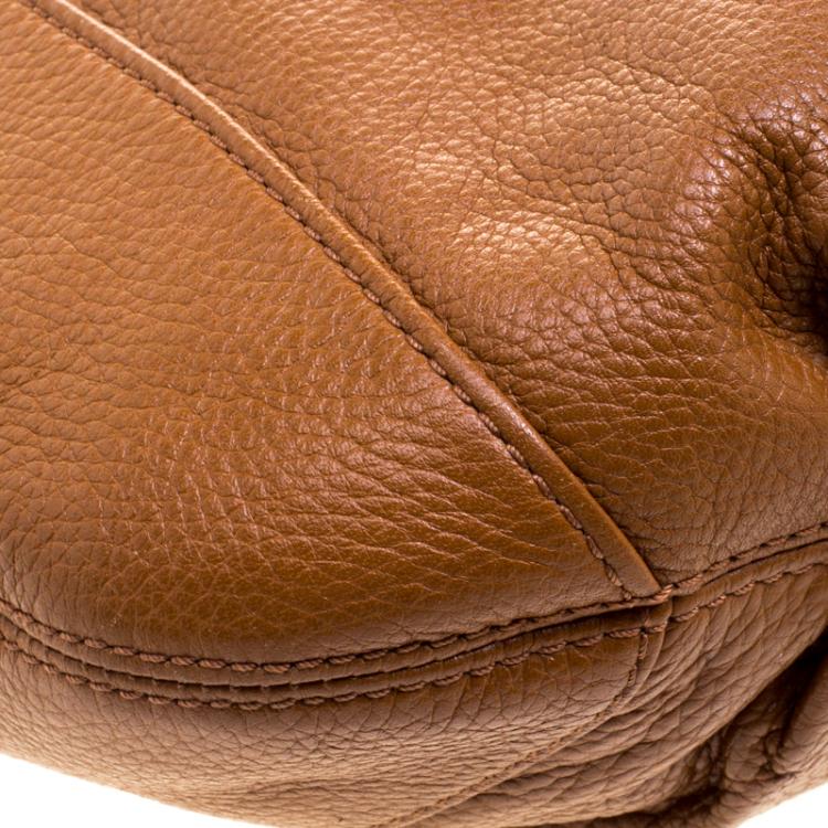 Pre Owned Michael Kors Brown Leather Charm Tassel Hobo