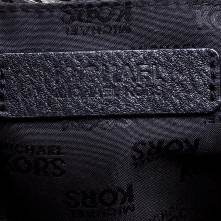 Pre Owned Michael Kors Black Leather East West Hamilton Tote