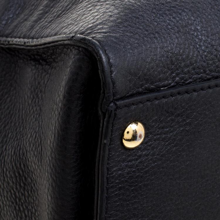 Pre Owned Michael Kors Black Leather East West Hamilton Tote