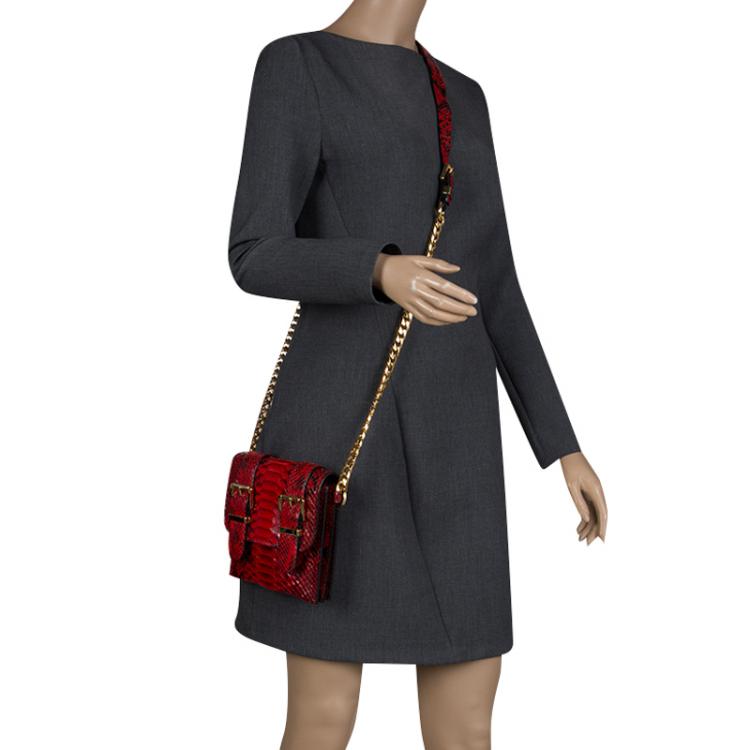 مملوكة مسبقًا Michael Kors Red Python Crossbody Bag