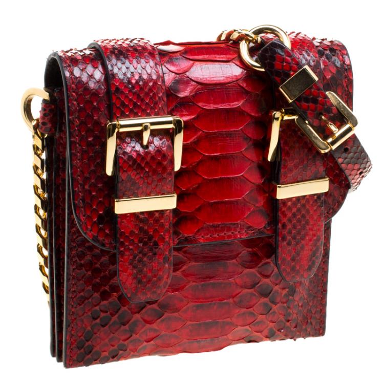 مملوكة مسبقًا Michael Kors Red Python Crossbody Bag