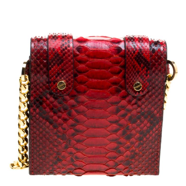 مملوكة مسبقًا Michael Kors Red Python Crossbody Bag