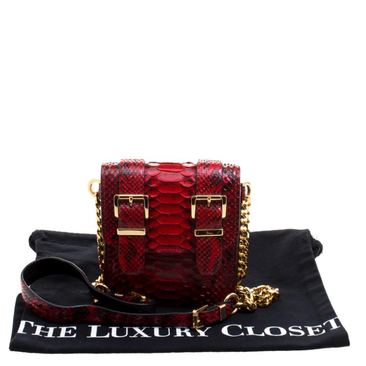 مملوكة مسبقًا Michael Kors Red Python Crossbody Bag