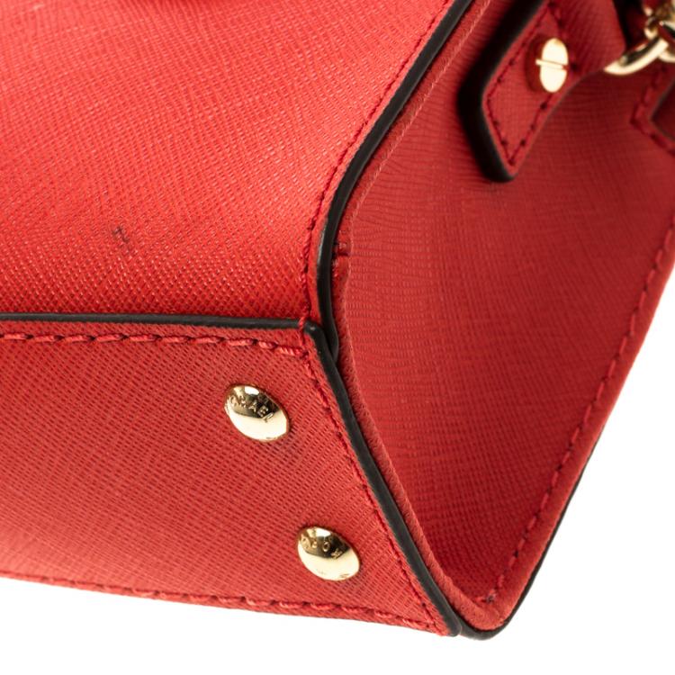 Pre Owned Michael Kors Red Saffiano Leather Hamilton Crossbody Bag