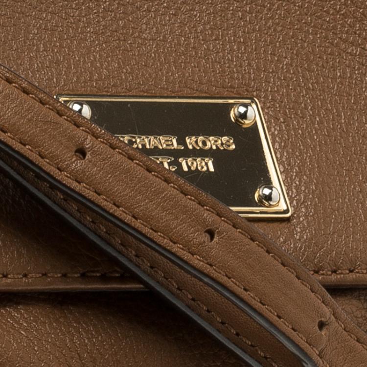 Pre Owned Michael Kors Brown Leather Crossbody Bag