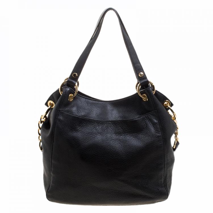 Pre Owned Michael Kors Black Leather Shoulder Bag