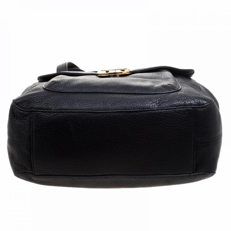 Pre Owned Michael Kors Black Leather Shoulder Bag